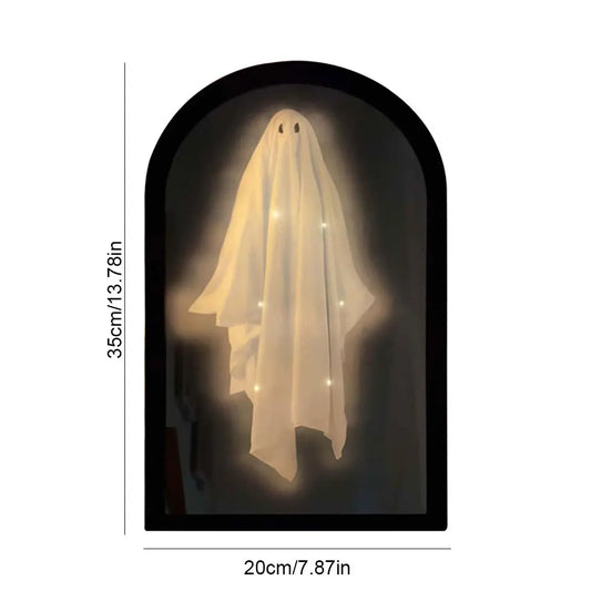 Halloween Ghost Mirror Night Light – Spooky Hologram Ghost Prank Decor